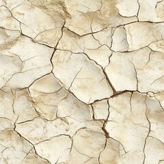 Fototapeta premium Cracked, dry, beige earth texture.