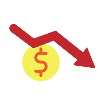 Loss Arrow Vector Flat Icon Design