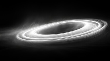 Illuminated concentric rings in a dark and abstract artistic display