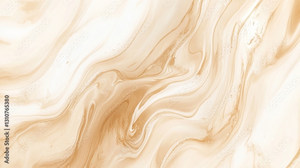 Fototapete Soft earthy-toned marble background with fluid movement and swirling patterns, creating a natural and sophisticated design