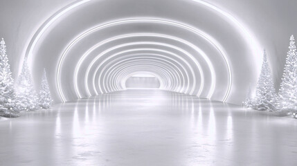 Obraz premium High tech abstract tunnel with glowing lights, offering a modern and immersive feel for VR and innovation