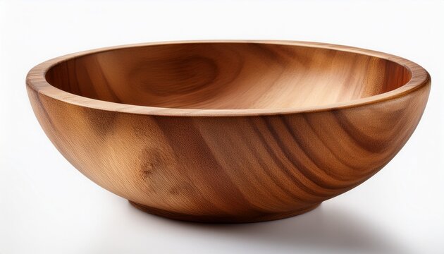 fisheye wooden bowl on white background