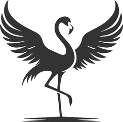 A flamingo spreading its wings wide animal vector