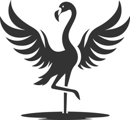 A flamingo spreading its wings wide animal vector