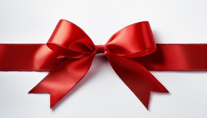 shiny red satin ribbon isolated on white background