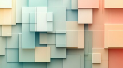 Colorful abstract design created with overlapping geometric square shapes