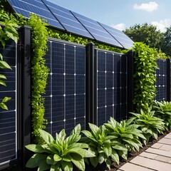 Solar Panel Fence with Greenery