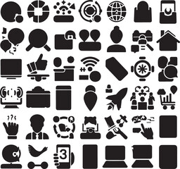 Obraz premium Create a kinds of symbol shape icon set vector art silhouette with white background.