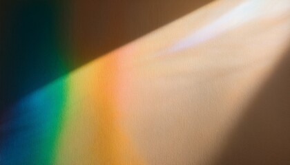 sunlight background abstract photo with light and shadow glare and shine on paper texture rainbow flare beige monochrome minimal scene natural light and caustic effects trend aesthetic