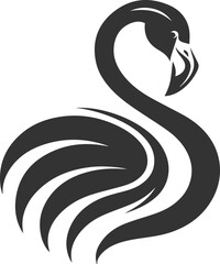 A flamingo arching its neck into an S shape animal vector