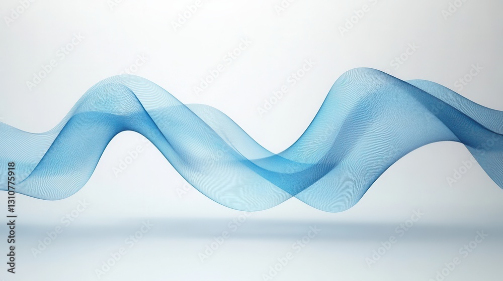 Aufkleber minimalist abstract representation of a calm wavy blue line in a simple, elegant design showcasing t