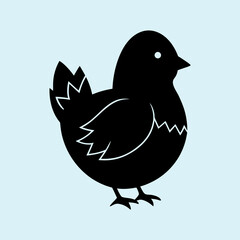 Fototapeta premium Easter Chick Silhouette vector