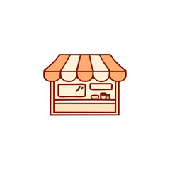 Outline set of food courts vector icons for web design isolated on white background