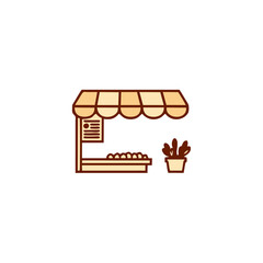 Outline set of food courts vector icons for web design isolated on white background