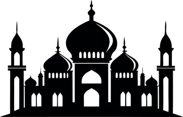 vector mosque silhouette icon illustration