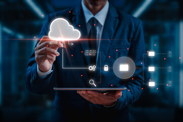 Document management system concept. software system for managing documents, file storage, database document and file collection. controls data access, boosting efficiency and reducing data loss risks
