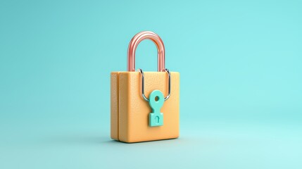 Pastel padlock security concept image.