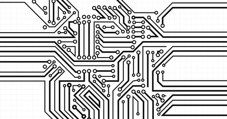 Microchip technology background. Abstract circuit, digital electronics scheme texture. Hardware motherboard, tech data recent vector pattern