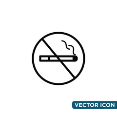 Minimalist No Smoking Icon Design Template 