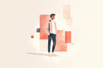 Illustration of stylish young man 