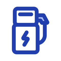 electric charging station blue icon style