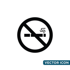 Minimalist No Smoking Icon Design Template 