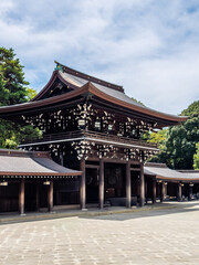 Obraz premium Meiji shrine in Yoyogi park in Shibuya, Tokyo, Japan