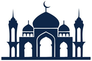 vector mosque silhouette icon illustration