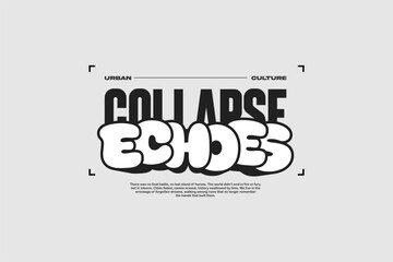 collapse Streetwear urban fashion template for printing
