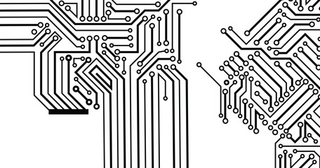 Microchip technology background. Abstract circuit, digital electronics scheme texture. Hardware motherboard, tech data recent vector pattern