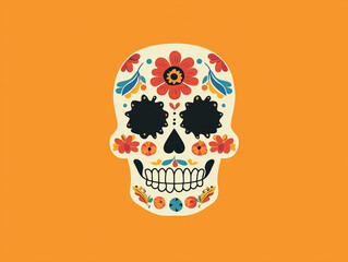 Day of the Dead sugar skull isolated on a color background