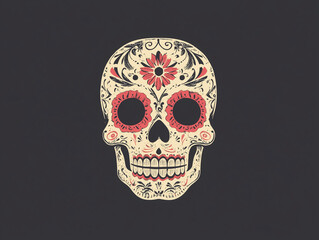 Day of the Dead sugar skull isolated on a color background