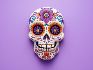 Mexican sugar skull isolated on a solid background