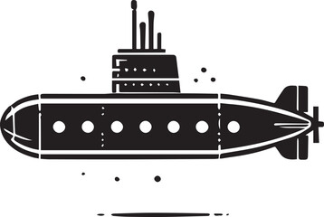Fototapeta premium black Submarine vector illustration, black Submarine silhouette vector, Submarine logo vector, Submarine silhouette vector black and white