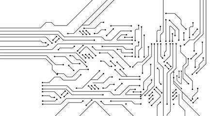 Abstract background with technology circuit board texture. Electronic motherboard illustration. Communication and engineering concept. Vector illustration