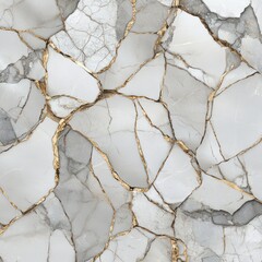Cracked white marble with gold veins texture. (1)