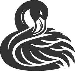 A flamingo resting with its head tucked under its wing animal vector