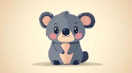 Obraz premium A cute animated koala bear with large eyes and adorable expressions
