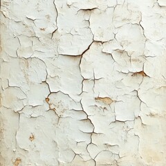 Obraz premium Cracked white paint texture on aged surface.