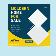 Stunning Modern Home for Sale Facebook and Instagram Post. Perfect Family Living with Spacious Interiors, Prime Location, and Stylish Design