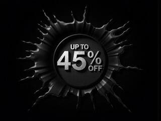 Dramatic Black Background with 45% Off Discount Offer