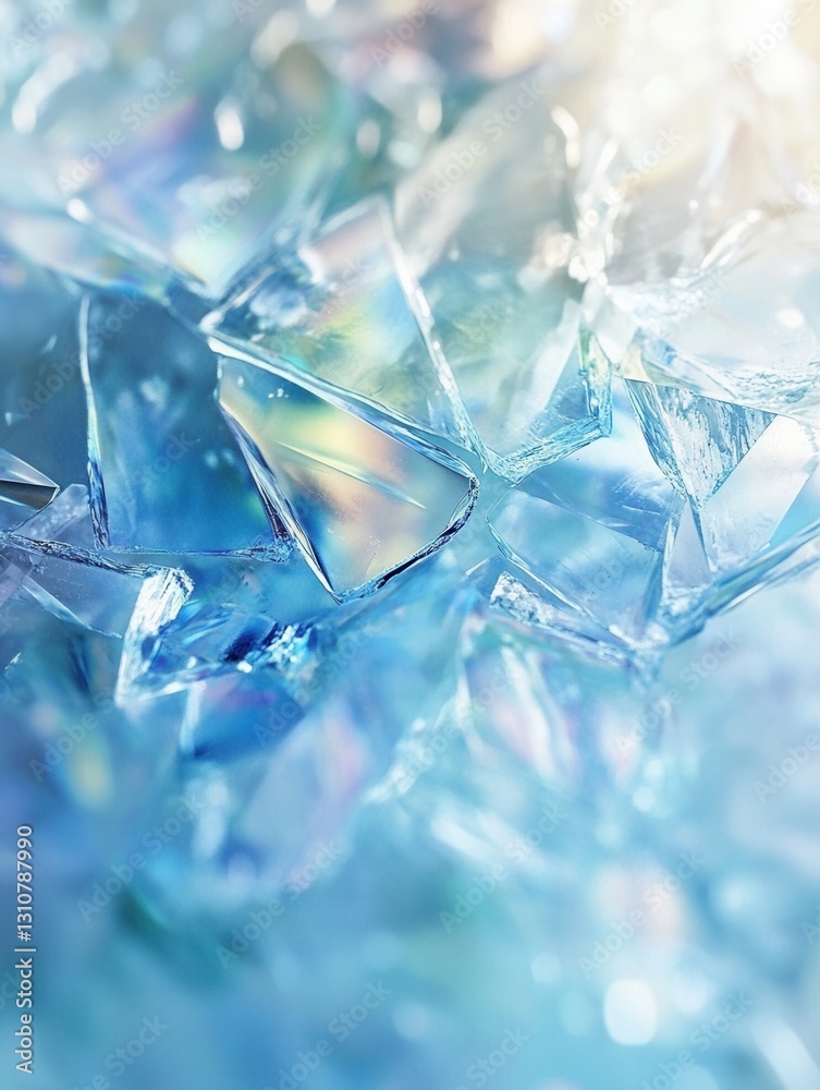 Leinwandbilder frozen ice crystals create an abstract frost effect reflecting winters soft aesthetics in a serene, 