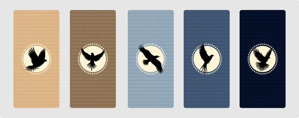 simple vector wallpaper background with birds in the center, soft color decoration for poster
