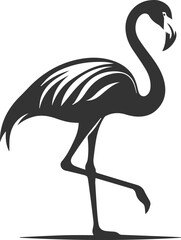 A flamingo stepping forward gracefully animal vector