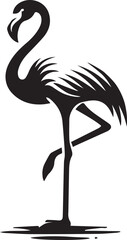 Obraz premium vector illustration of a flamingo, black flamingo silhouette vector, flamingo logo vector, flamingo silhouette vector black and white