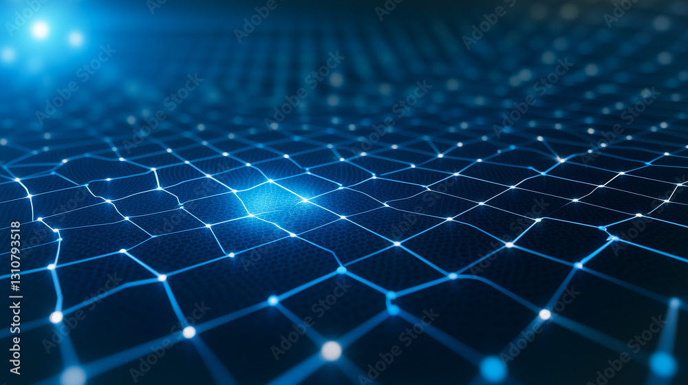 Poster data network in cyber space: a mesmerizing digital representation of a data network interconnected, 