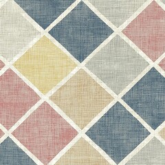 Fototapeta premium Ethnic Geometric Textile Seamless Diamond Pattern in Soft Colors