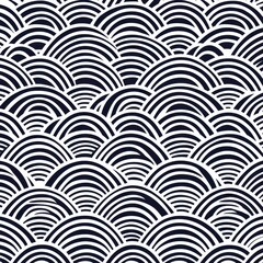 Traditional Japanese Seigaiha Wave Pattern Textile Design