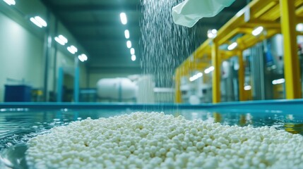 Industrial Process of Adding Ingredients to White Plastic Pellets