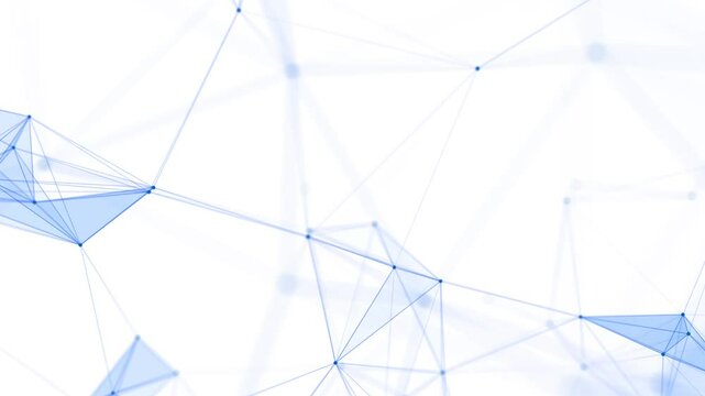AI technology plexus background of animated lines and dot connection network triangles. Artificial intelligence concept animation video 4k background.